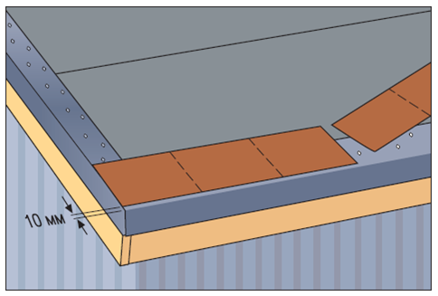 Укладка коньково-карнизной черепицы на карнизных свесах